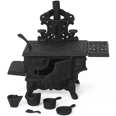 Traditional Miniature Replica Toy Cast Iron Wood Cook Stove And Accessories 12  • $58.97