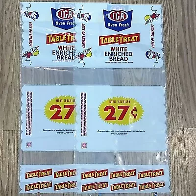 Lot Of 2 Vintage IGA Supermarkets Oven Fresh White Bread Bags Table Treat 27¢ • $14.99