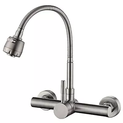 Wall Mount Kitchen Faucet One Handle 8  Inch Center Commercial Sink Faucet Wi... • $66.43
