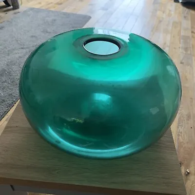 RARE Vintage MCM Emerald Teal Green IKEA Stockholm Flat Orb Donut Vase 1999 13  • £250