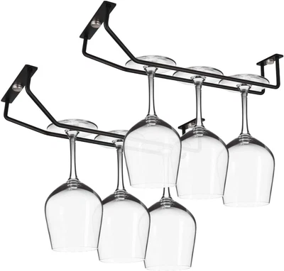 $16.63 • Buy Wine Glass Rack Hanger For Under Cabinet Cupboard Kitchen Storage 