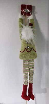 $65 • Buy Woof & Poof 2002-20  Santa Door Hanger Green & Red W/Bells & Gift DS29