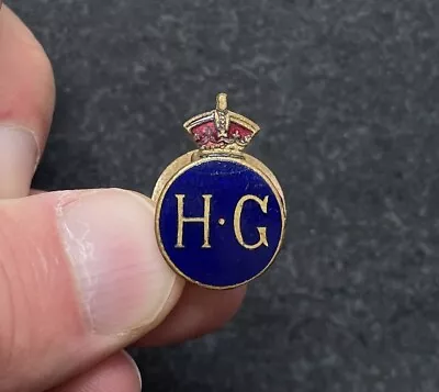 Genuine WW2 Home Guard Gilt Enamel Lapel Badge • £14
