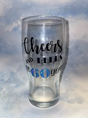 Personalised Birthday 18th 21st 30th 40th 50th 60th Pint Beer Glass Men Boys Gif • £4.49