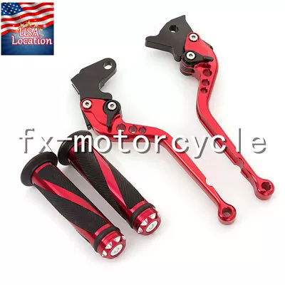 For YZF 350 BANSHEE 350 1989-1996 1997-2008 CNC Brake Clutch Levers Grips Red • $37.99