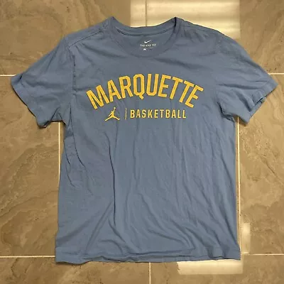 Nike Air Jordan Marquette Basketball Gold Eagles T-Shirt Blue Mens Size Medium • $13.99