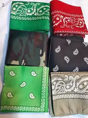 Lot Of 6 PCS COLOR  Bandana Face Mask Wrap Paisley Head Scarf • $11.99