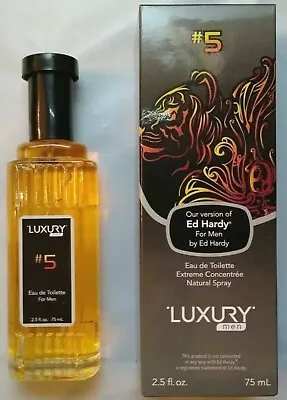 1 X  Luxury Men #5 Ed Hardy EDT Spray For Men 2.5 Oz 75ml Eau De Toilette New • $12.99