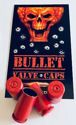 4 Bullet Valve Caps...40 Cal....TPMS Safe... Authentic.. + Decal • $12.89