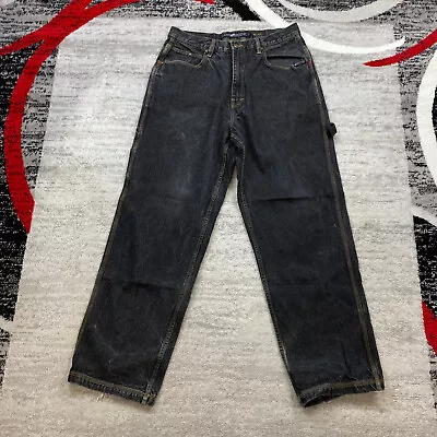 Vintage Mecca Baggy Carpenter Pant 36 Black Jeans Denim Y2K Skater Rap Men 36x34 • $100.77