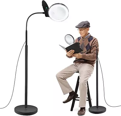 10X 20X Floor Magnifying Lamp 36 LED Dimmable Magnifying Glass With Light • $65.75