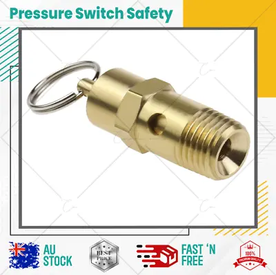 1/4  BSP Brass Air Compressor Pressure Switch Safety Relief Valve 145 PSI 10 BAR • $18.99