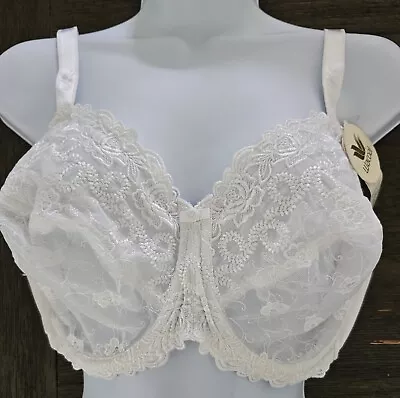 NWT Wacoal Bra 38DD Sheer Full Coverage White Underwire No Padding Lacy 85720 • $39.95
