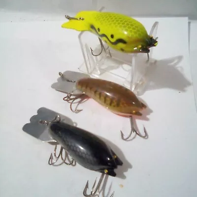 Vintage Lot (3) Fred Arbogast Mud Bug Fishing Lures • $9.95