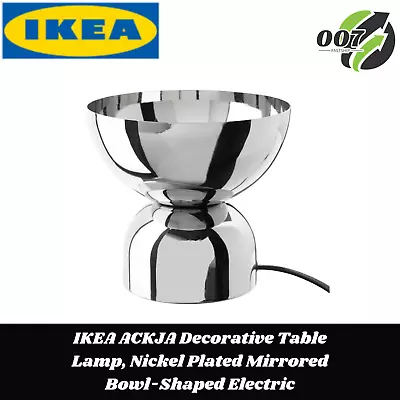 IKEA ACKJA Decorative Table Lamp Nickel Plated Mirrored Bowl-Shaped Electric • $24.88