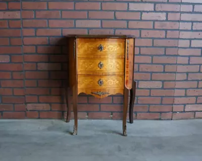 Antique French Nightstand ~ Inlaid Night Table ~ Bedside Table • $1295