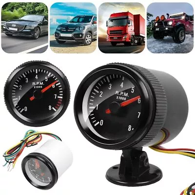 2 In 52mm 0 To 8000 RPM Electrical Tachometer Gauge For Motors LED White Display • $14.90