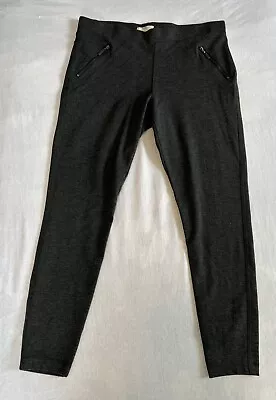 Matty M Gray Rayon Stretch Pants Leggings Zipper Pockets Womens L • $14.99