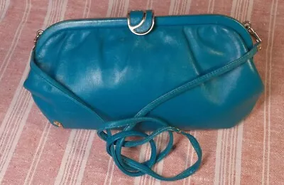 £10 • Buy Jane Shilton Leather Bag Aqua/turquoise