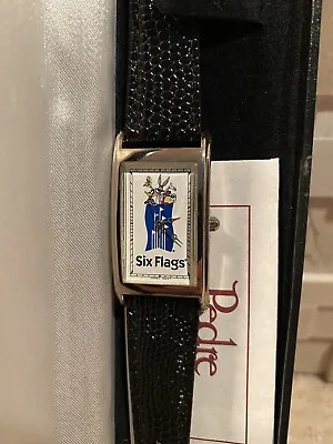 SIX FLAGS LEATHER Wristwatch BUGS BUNNY Daffy Duck Tweetie TASMANIAN DEVIL • $19.99