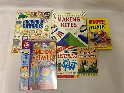 6x Kids Activity Books Hand Shadows Making Kites Lettering Activities For BFFs • £9.99