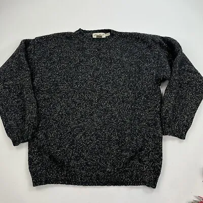 Vintage Eddie Bauer Charcoal Gray Crewneck Pullover Sweater Fisherman Wool MED • $31.99