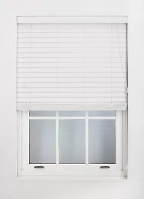 White Venetian Blinds Made To Measure Faux Wood Luxury Window Blind Up To 240cm • £26.99