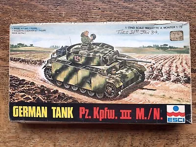 Esci 8021 Panzer Pz.Kpfw III Ausf.N/m German WWII Tank  1:72 Scale • £14.95