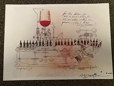 Ralph Steadman Hand Signed Ludovico Sforza Wine Making Print On Woven Paper • £199.99