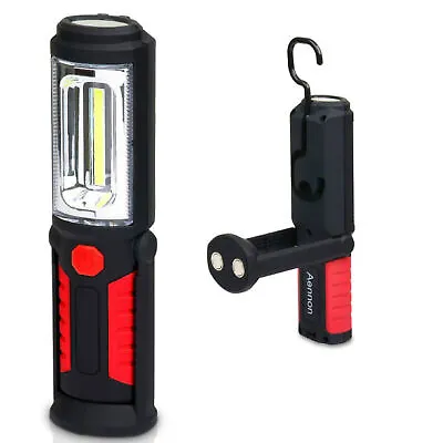 COB LED Hand Torch Light Rechargeable Magnetic Work Lamp Car Workshop Inspection • £10.39