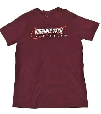 Nike Youths' T-Shirt Virginia Tech Hokies Big Logo Dri-Fit Maroon - Large • $13.01