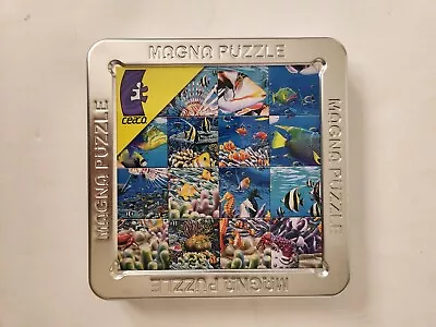 3-D Magna Puzzle Tropical Reef Fish Magnatile Puzzle Tin Storage Box Ceaco 14 • $20