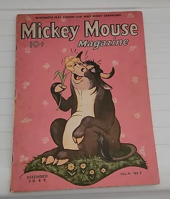 Vintage Mickey Mouse Magazine 1938 Vol 4 Ferdinand Cover December  • $132.05