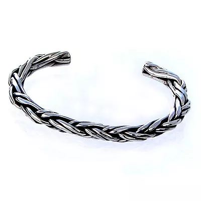 NEW Genuine 8.5  Men's Mexican Solid Silver Heavy 42g Weave 8mm Torque UK HM • £115.39