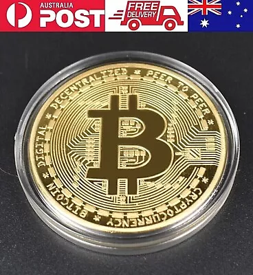 1Pcs Gold Bitcoin Commemorative 2021 New Collectors Gold Plated Bit Coin • $5.29