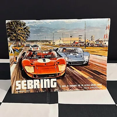 Sebring 12 Hours 1967 Original Race Programme Ford Gt40 Mk Iv Bruce Mclaren Mk2 • £95