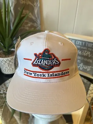 Vintage 90s The Game Split Bar Logo New York Islanders NHL Hockey Snapback Hat • $124