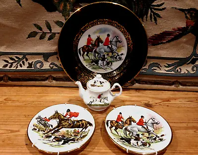 Vintage Horse & Hounds Collectors Plates & Miniature Teapot • £5.99