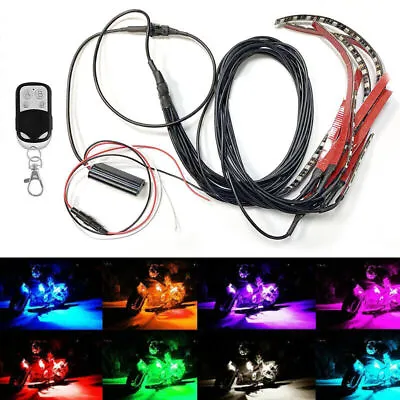 For Harley Davidson 12pcs Motorcycle ATV RGB LED Neon Under Glow Light Strip Kit • $27.24