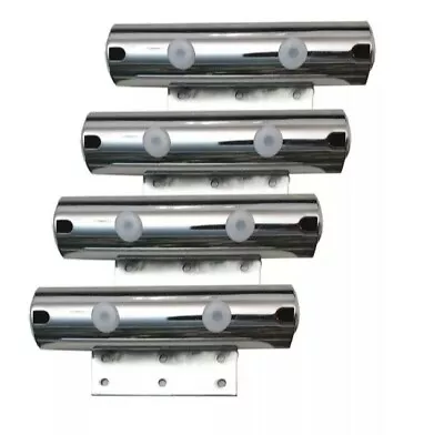  Metal Chrome Silver Tube Legs Furniture Feet Sofa Bed Chair Stools Cabinet Uk • £11.99