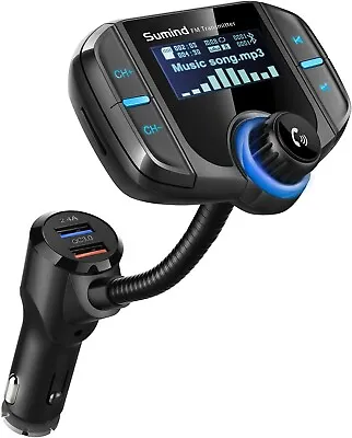 FM Transmitter Wireless Radio Adapter Hands-free Car Kit With 1.7 Inch Display • £18.99
