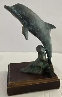 Vintage SPI San Pacific International 6” Dolphin Bronze Sculpture Art • $24.99