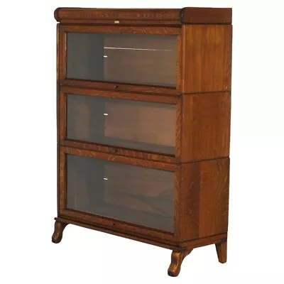 Antique Globe Wernicke School Arts & Crafts Oak Barrister Stack Bookcase C1910 • $1320