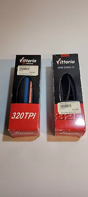 Vittoria Open Corsa EVO CX II Clincher Folding Tire Black/Blue 700x23c Pair 2 • $15