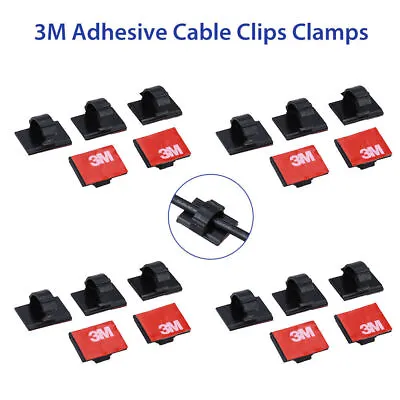 20Pcs 3M Self-Adhesive Wire Tie Cable Clamp Clip Holder For Car Dash Camera Home • £3.77