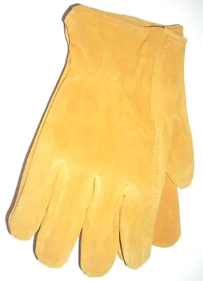Brown Split Cowhide Leather Gloves Durable Men's Work Gloves Size Medium • $5.99