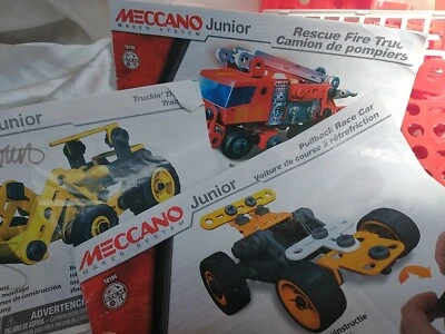 £5 • Buy 3 Sets JOB LOT Meccano Junior Construction Building FIRE TRUCK Digger 