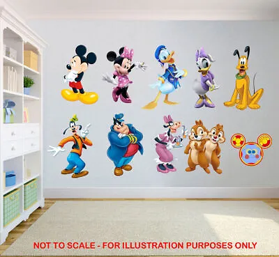 Bedroom Wall Stickers Gloss Wall Decals Sticker Home Mouse Club House • £2.99