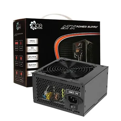 Ace 750W Black Power Supply PSU 12CM Fan PFC Low Noise 4+4 Pin 12V And 6+2 PCI E • £31.95