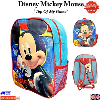 Mickey Mouse Backpack Boys Bag For Kids Travel School Rucksack Top Of My Game • £7.99